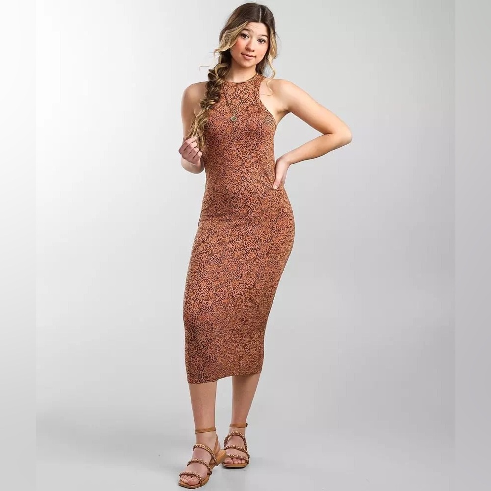 Billabong Rust Floral Midi Tank Dress